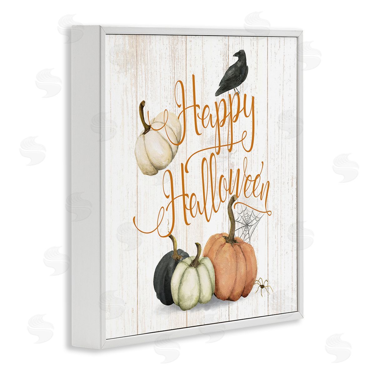Deane Beesley Rustic Happy Halloween White Framed Giclee Wall Art Print