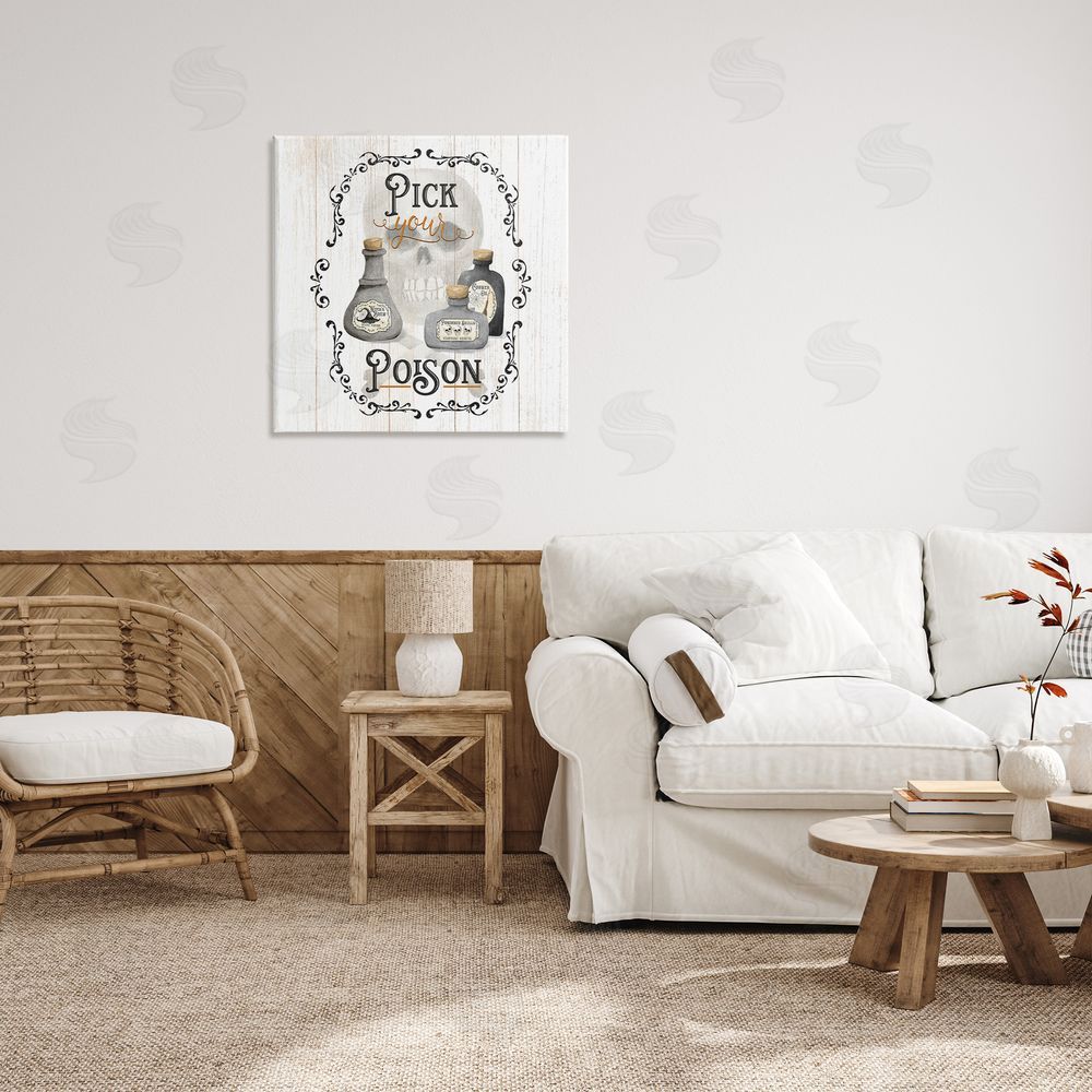 Deane Beesley Halloween Poison Jars Canvas Wall Art Print in Room