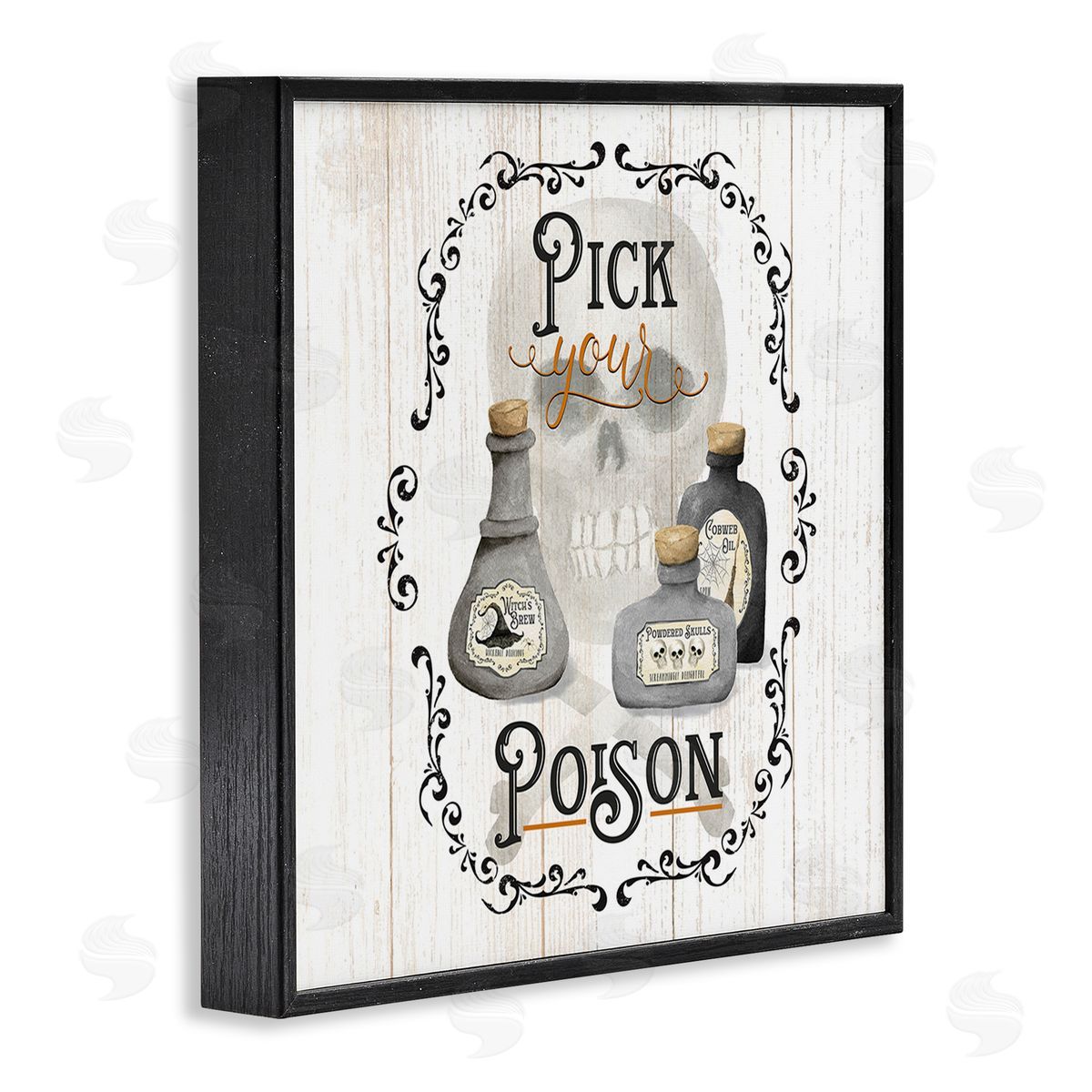 Deane Beesley Halloween Poison Jars Black Framed Giclee Wall Art Print