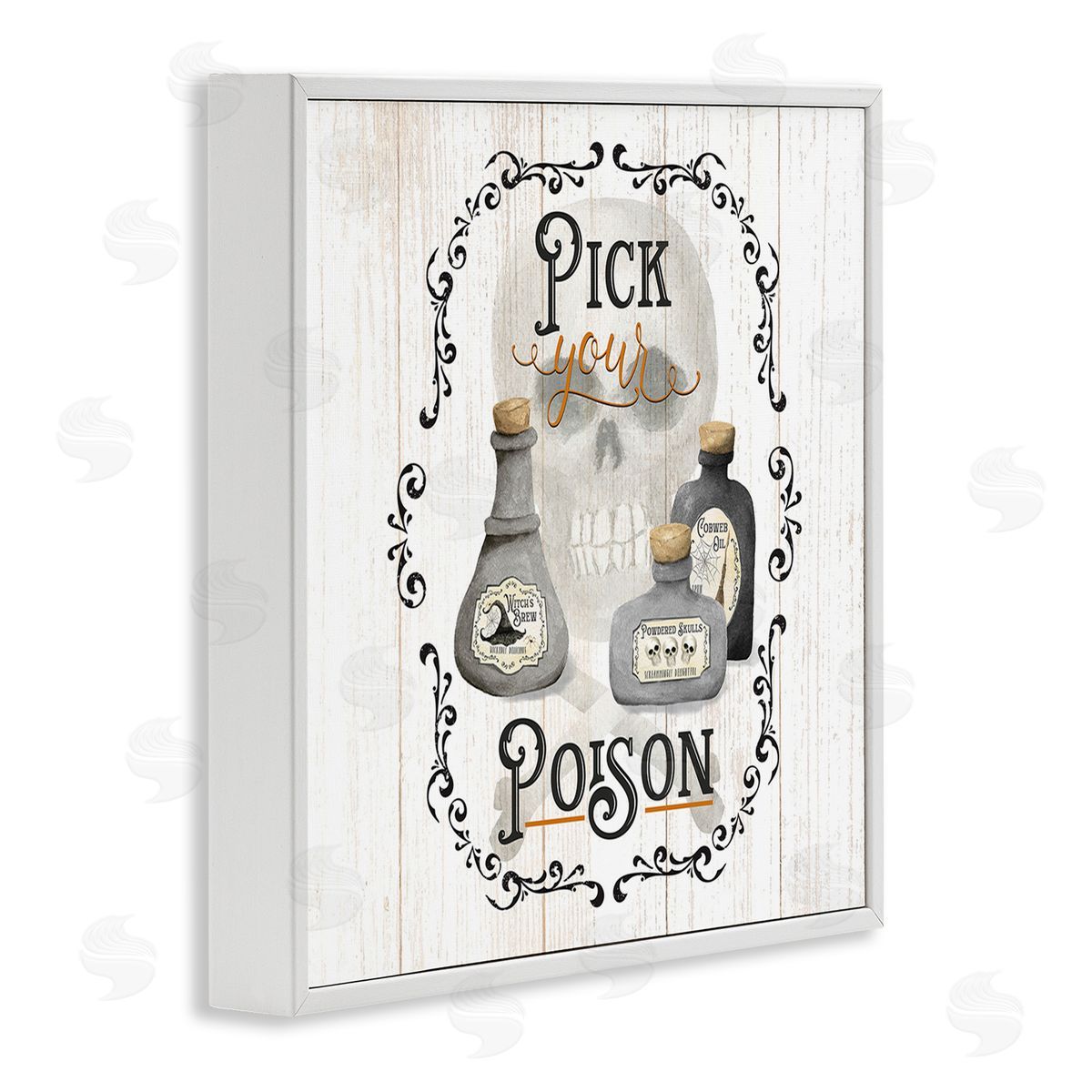 Deane Beesley Halloween Poison Jars White Framed Giclee Wall Art Print