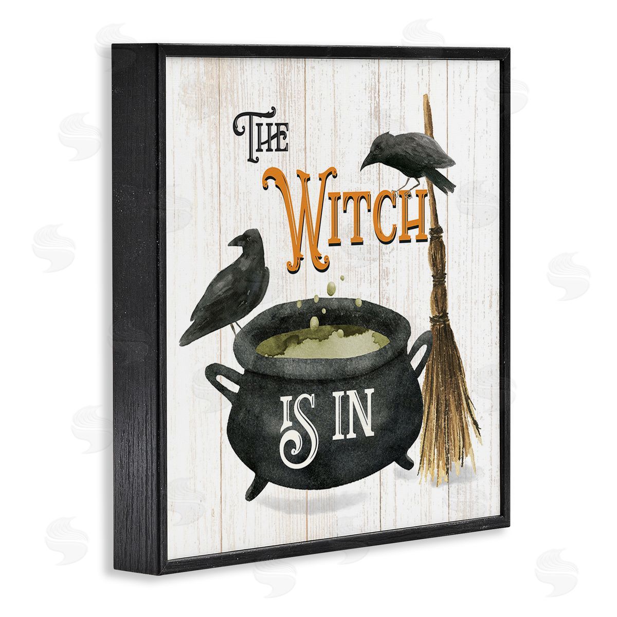 Deane Beesley Witch Cauldron & Crows Black Framed Giclee Wall Art Print