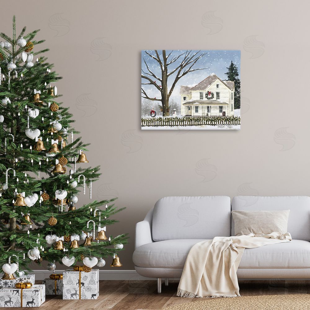 Billy Jacobs Charming Winter Neighborhood Canvas Wall Art Print in Room