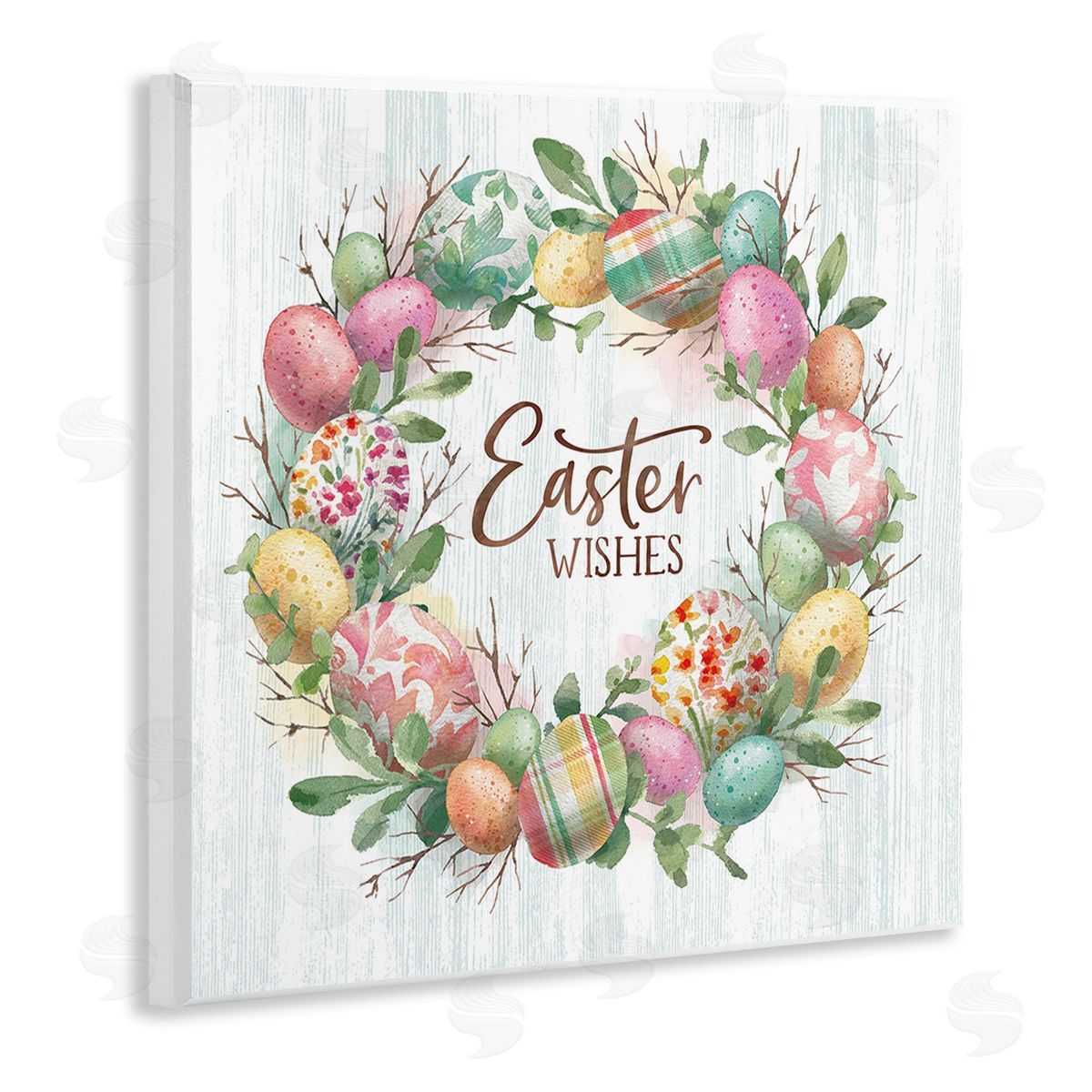 Courtney Morgenstern Easter Wishes Wreath Wooden Wall Plaque Art Print