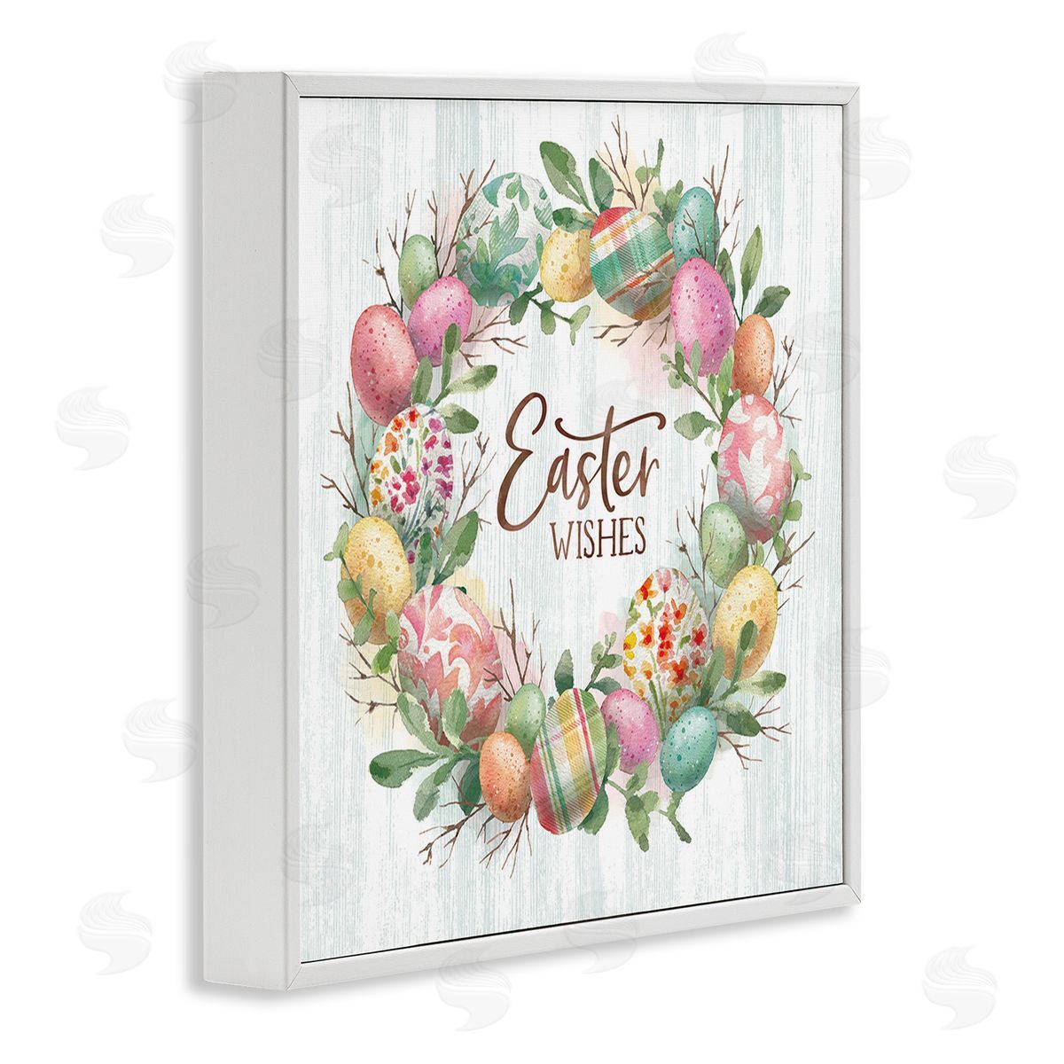 Courtney Morgenstern Easter Wishes Wreath White Framed Giclee Wall Art Print