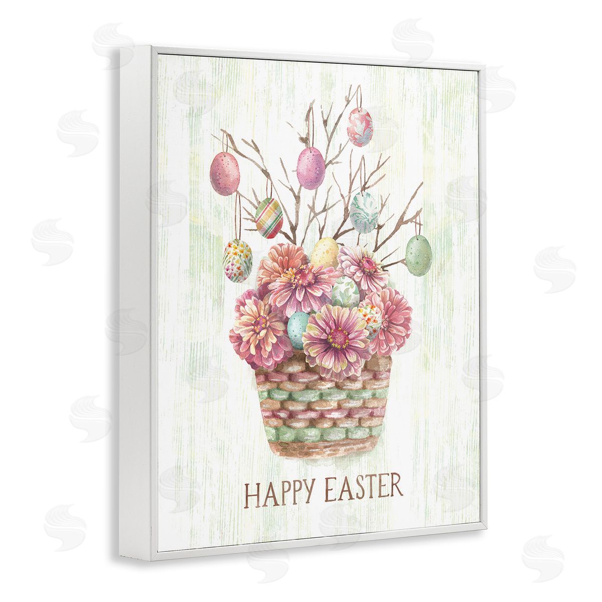 Courtney Morgenstern Happy Easter Bouquet White Framed Giclee Wall Art Print