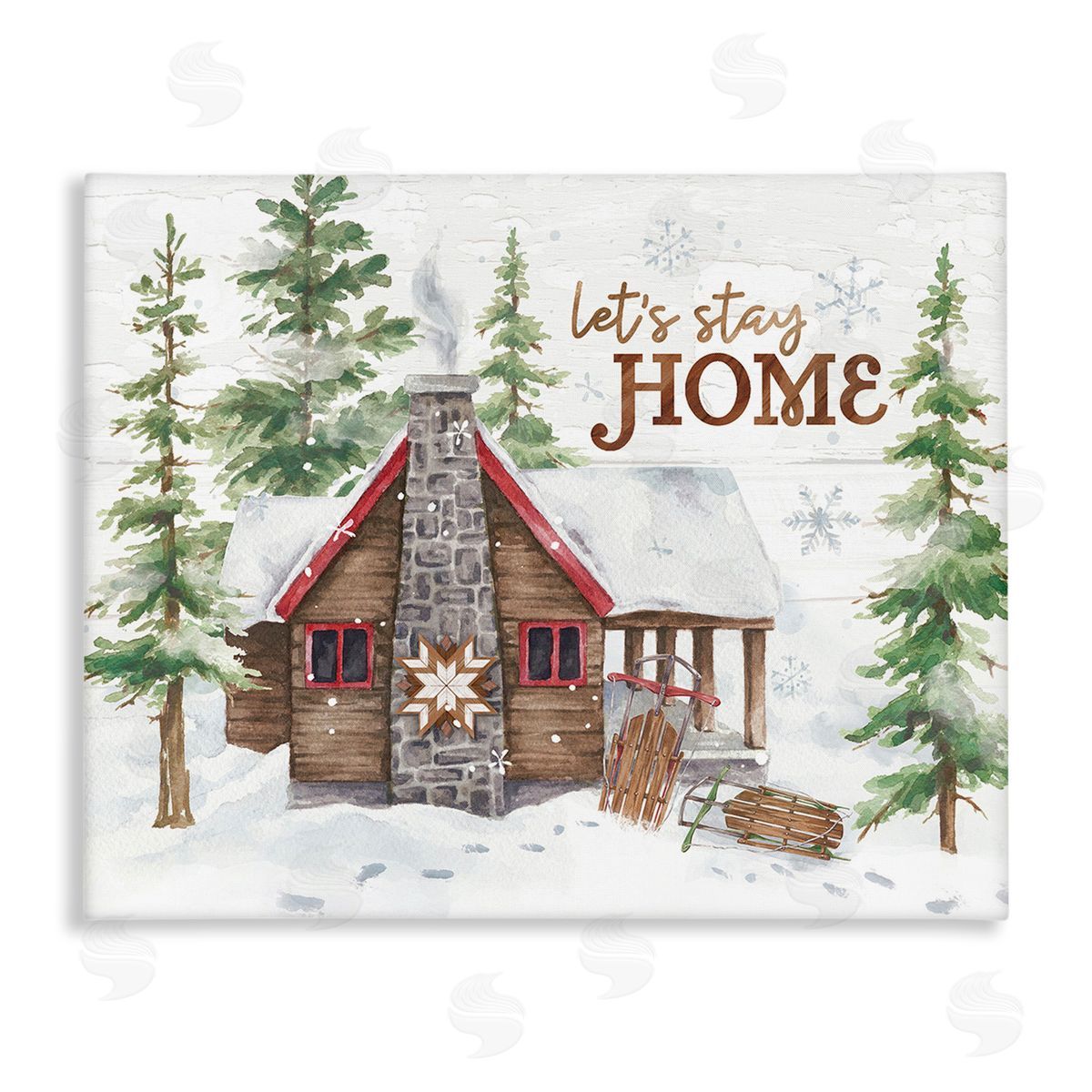 Courtney Morgenstern Cozy Winter Cabin Phrase Canvas Wall Art Print