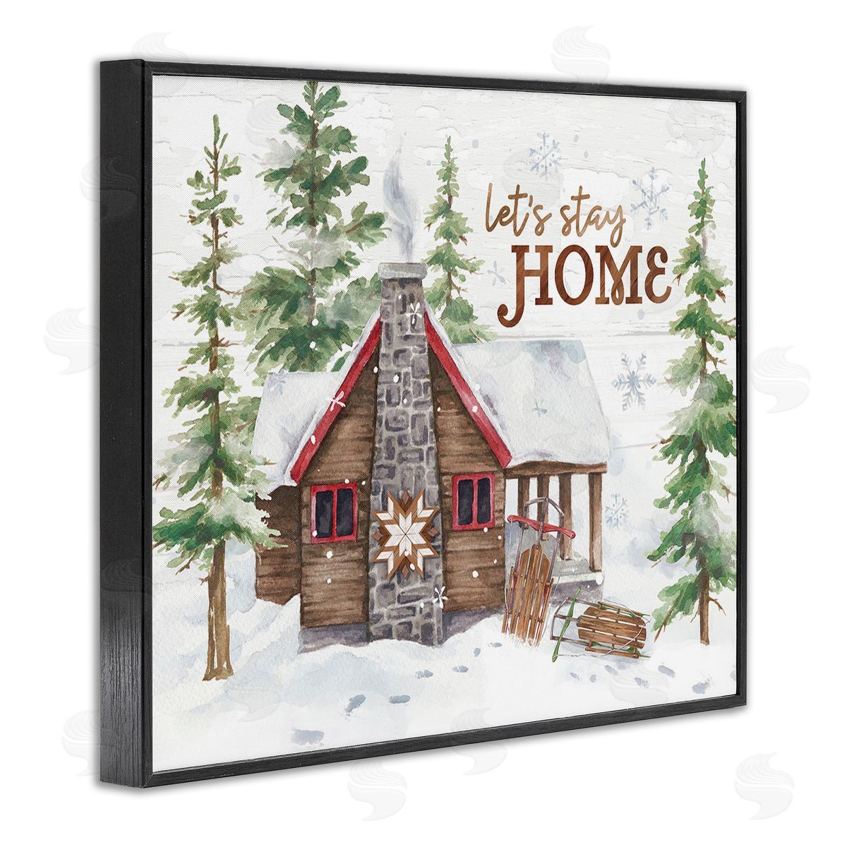 Courtney Morgenstern Cozy Winter Cabin Phrase Black Framed Giclee Wall Art Print