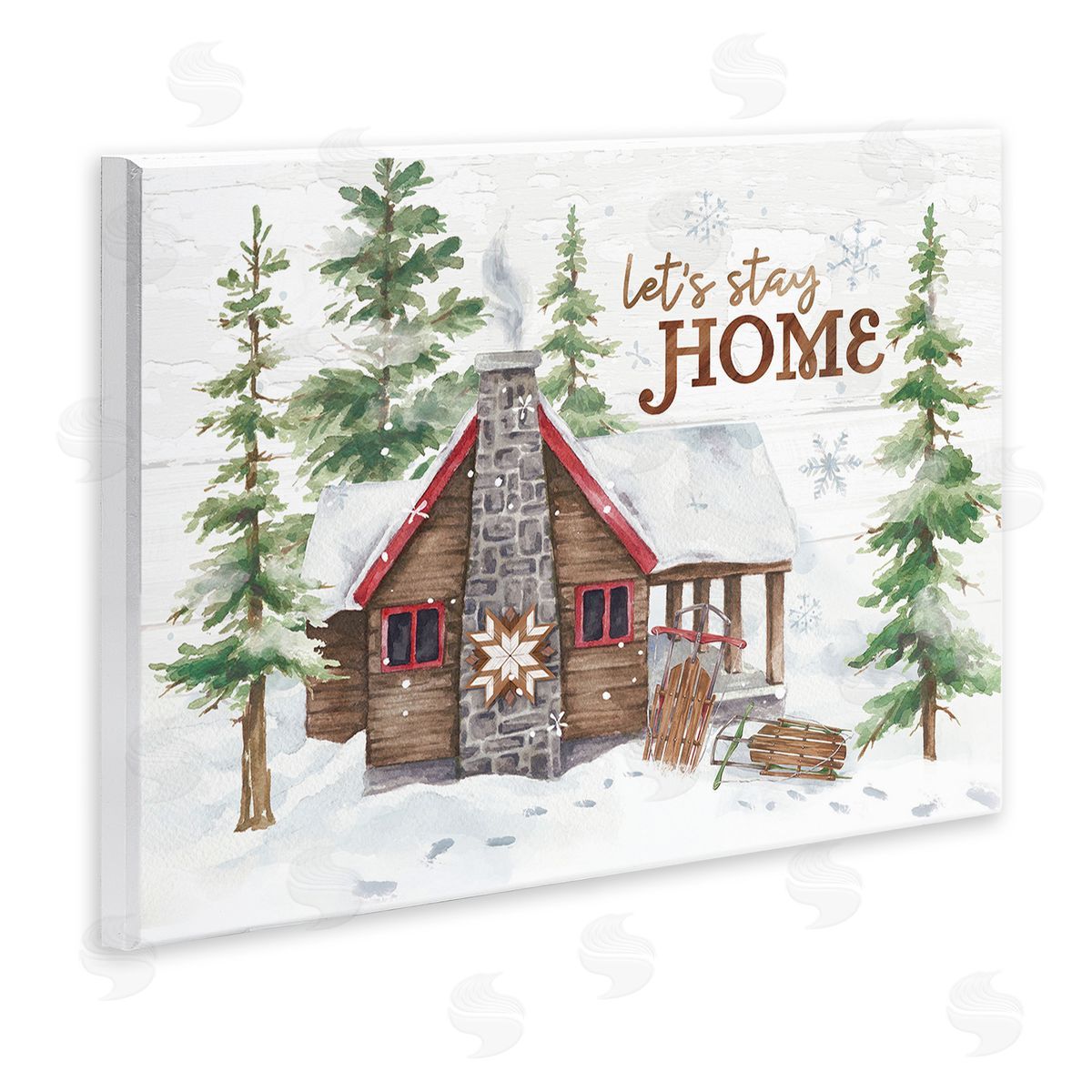 Courtney Morgenstern Cozy Winter Cabin Phrase Wooden Wall Plaque Art Print