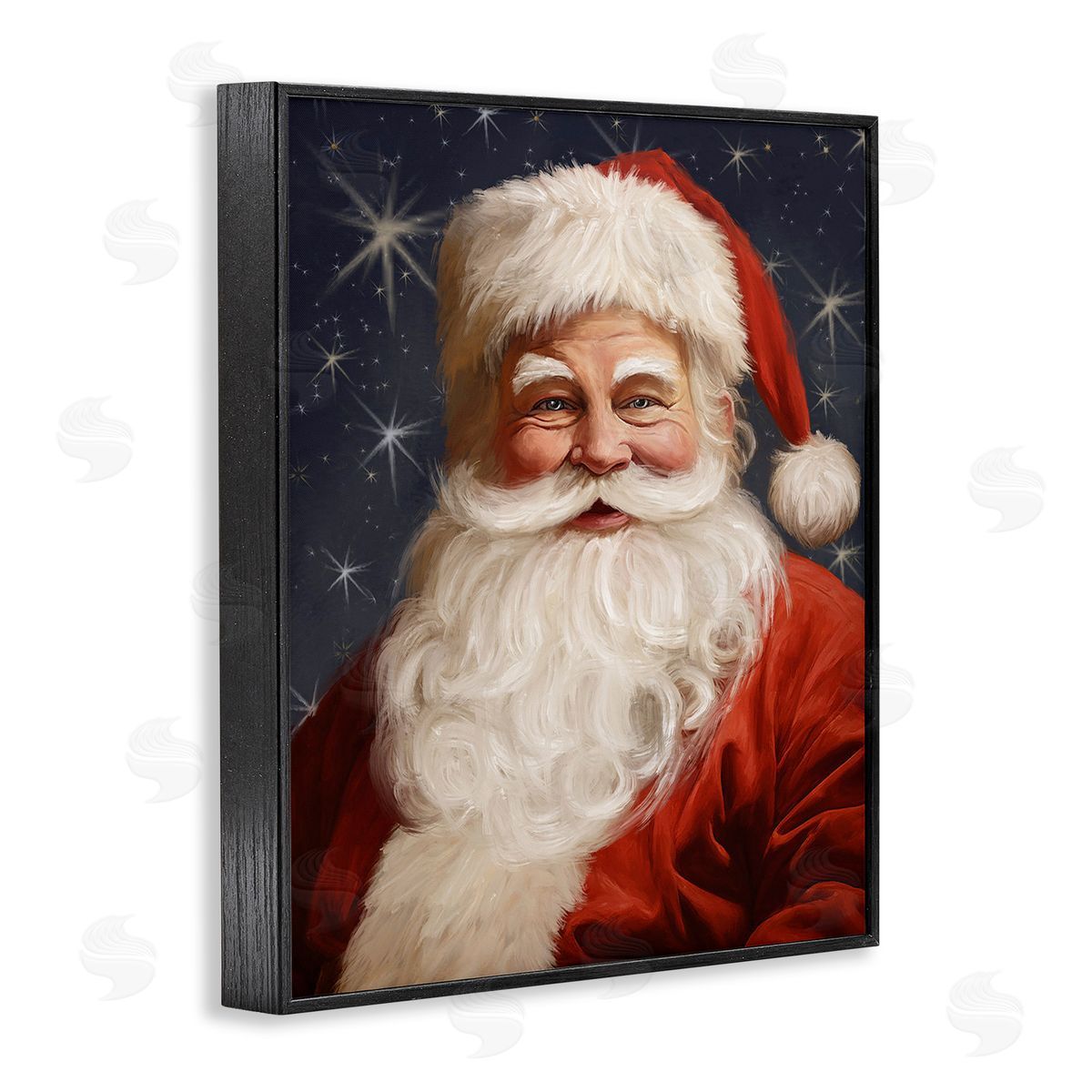 Ramona Murdock Smiling Santa Claus Portrait Black Framed Giclee Wall Art Print
