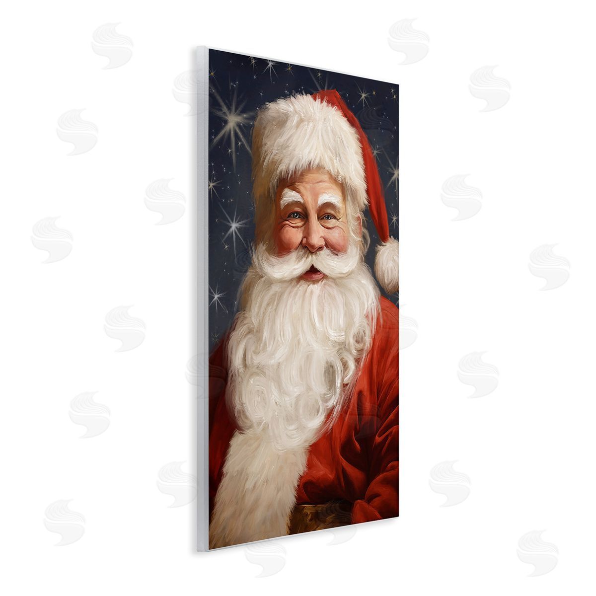 Ramona Murdock Smiling Santa Claus Portrait Wooden Wall Plaque Art Print