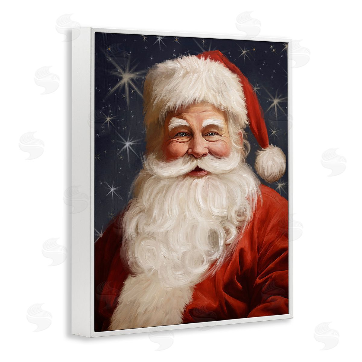 Ramona Murdock Smiling Santa Claus Portrait White Framed Giclee Wall Art Print