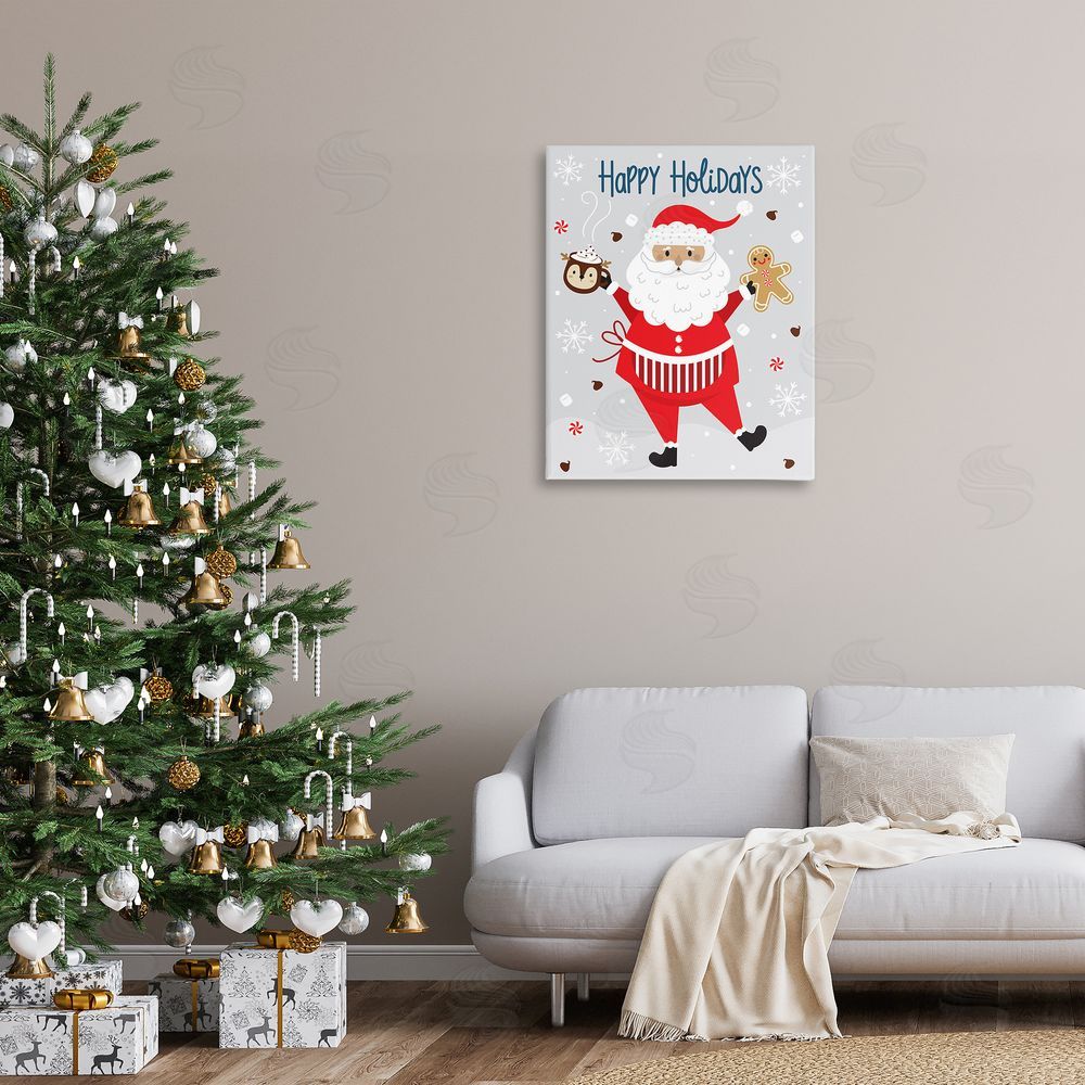 Ilis Avilés Santa with Cocoa & Cookie Canvas Wall Art Print in Room