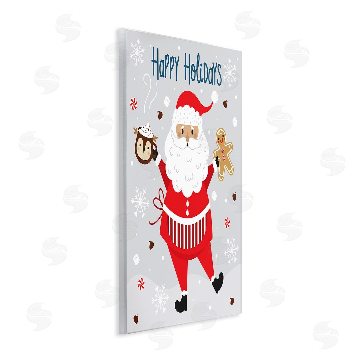 Ilis Avilés Santa with Cocoa & Cookie Wooden Wall Plaque Art Print