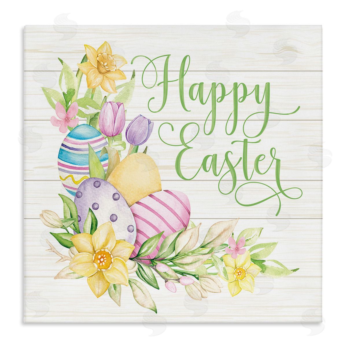 Mollie B. Happy Easter Daffodils Canvas Wall Art Print