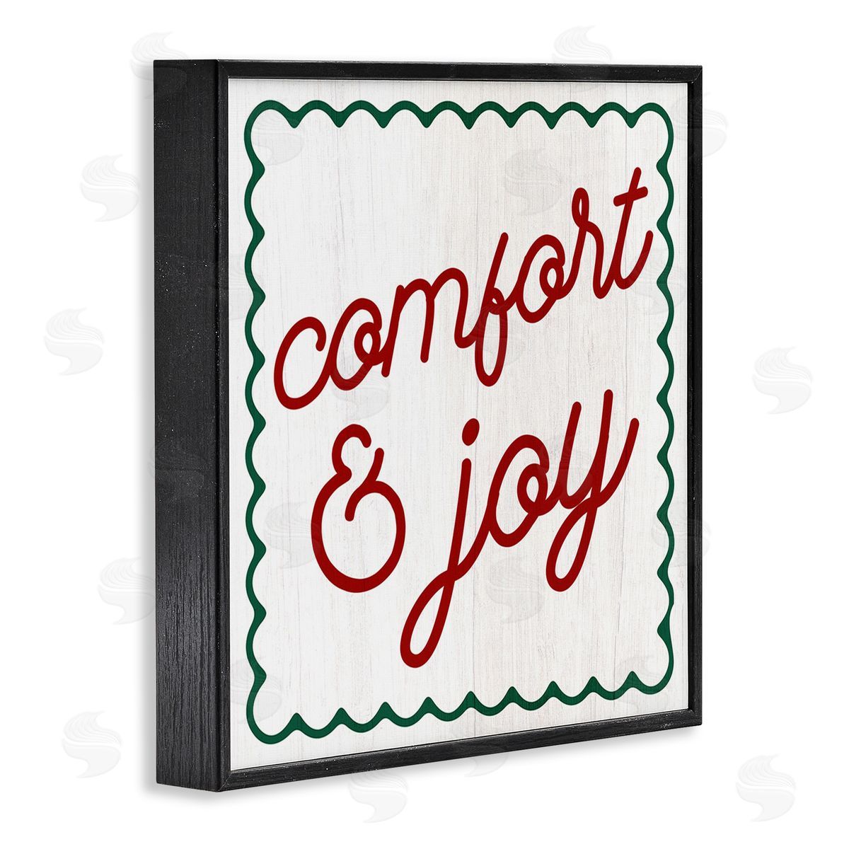 Stupell Studio Comfort & Joy Phrase Black Framed Giclee Wall Art Print