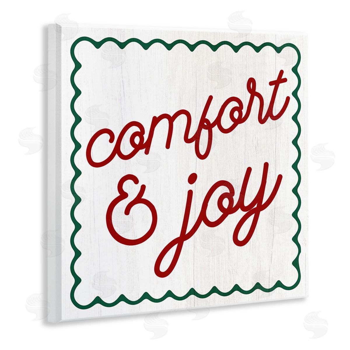 Stupell Studio Comfort & Joy Phrase Wooden Wall Plaque Art Print