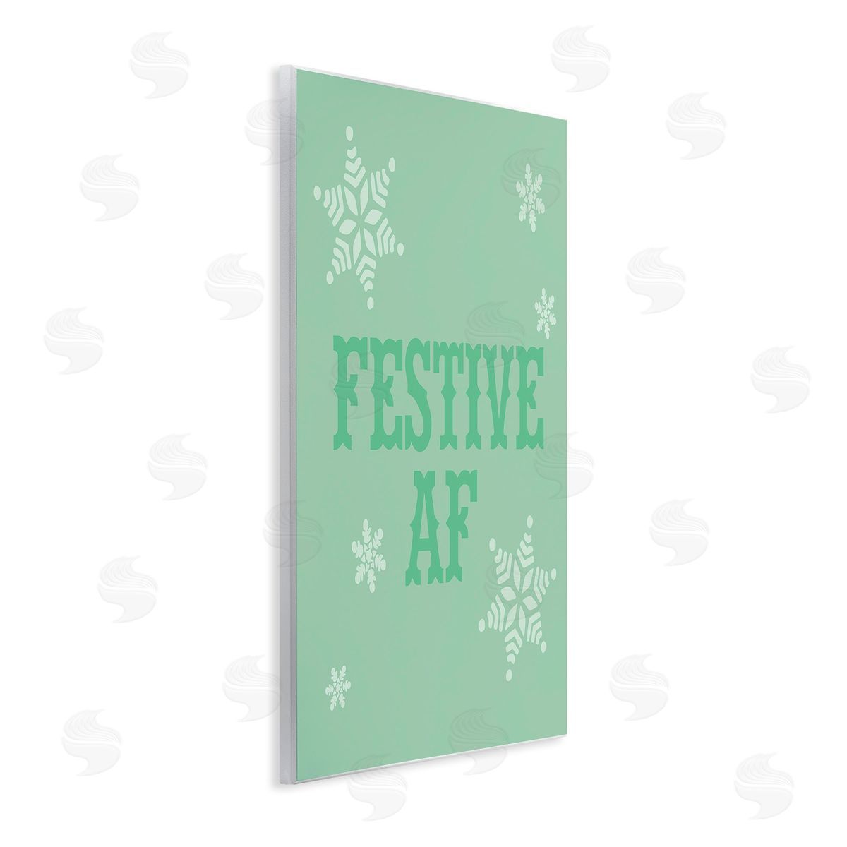 Stupell Studio Funny Festive AF Phrase Wooden Wall Plaque Art Print