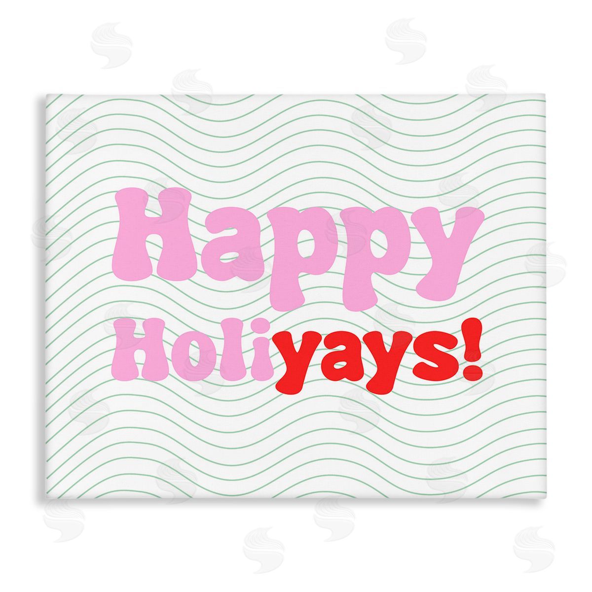 Stupell Studio Happy Holiyays Patterned Canvas Wall Art Print