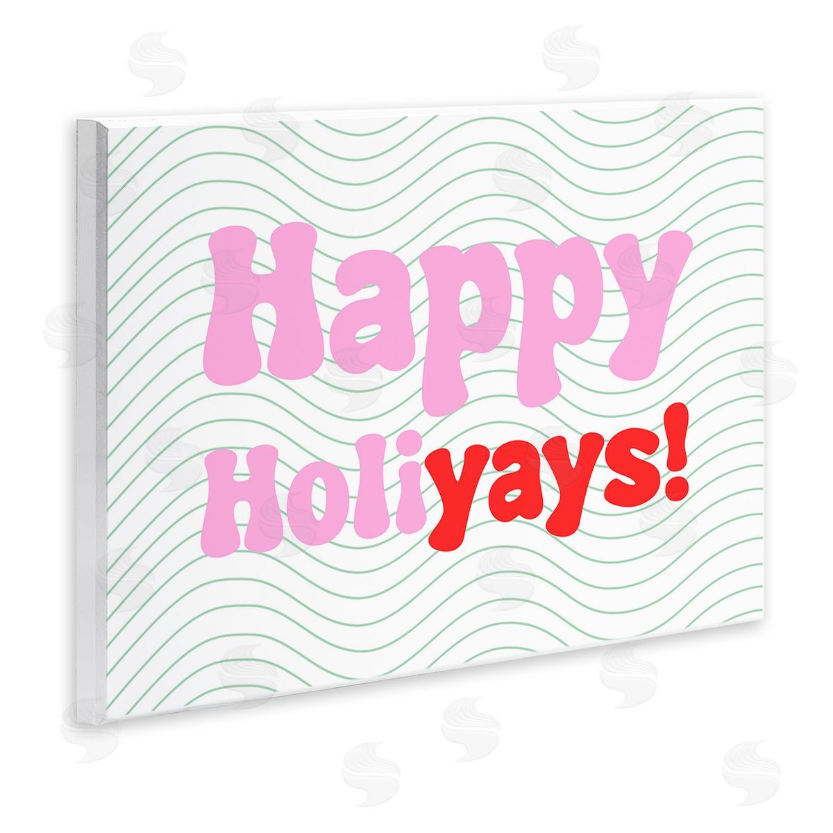 Stupell Studio Happy Holiyays Patterned Wooden Wall Plaque Art Print
