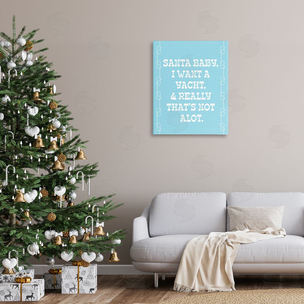 Stupell Studio Funny Yacht For Christmas Canvas Wall Art Print in Room