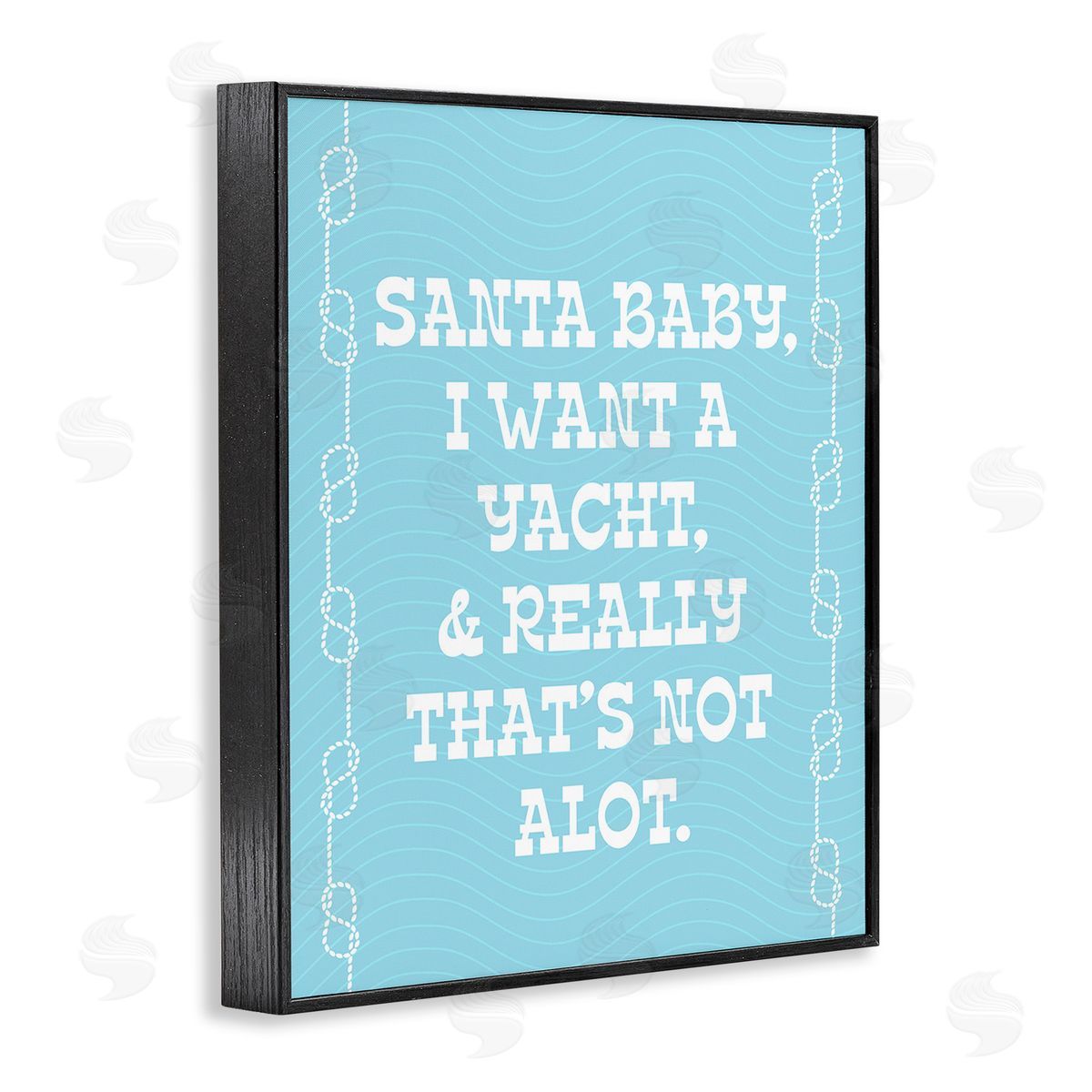 Stupell Studio Funny Yacht For Christmas Black Framed Giclee Wall Art Print