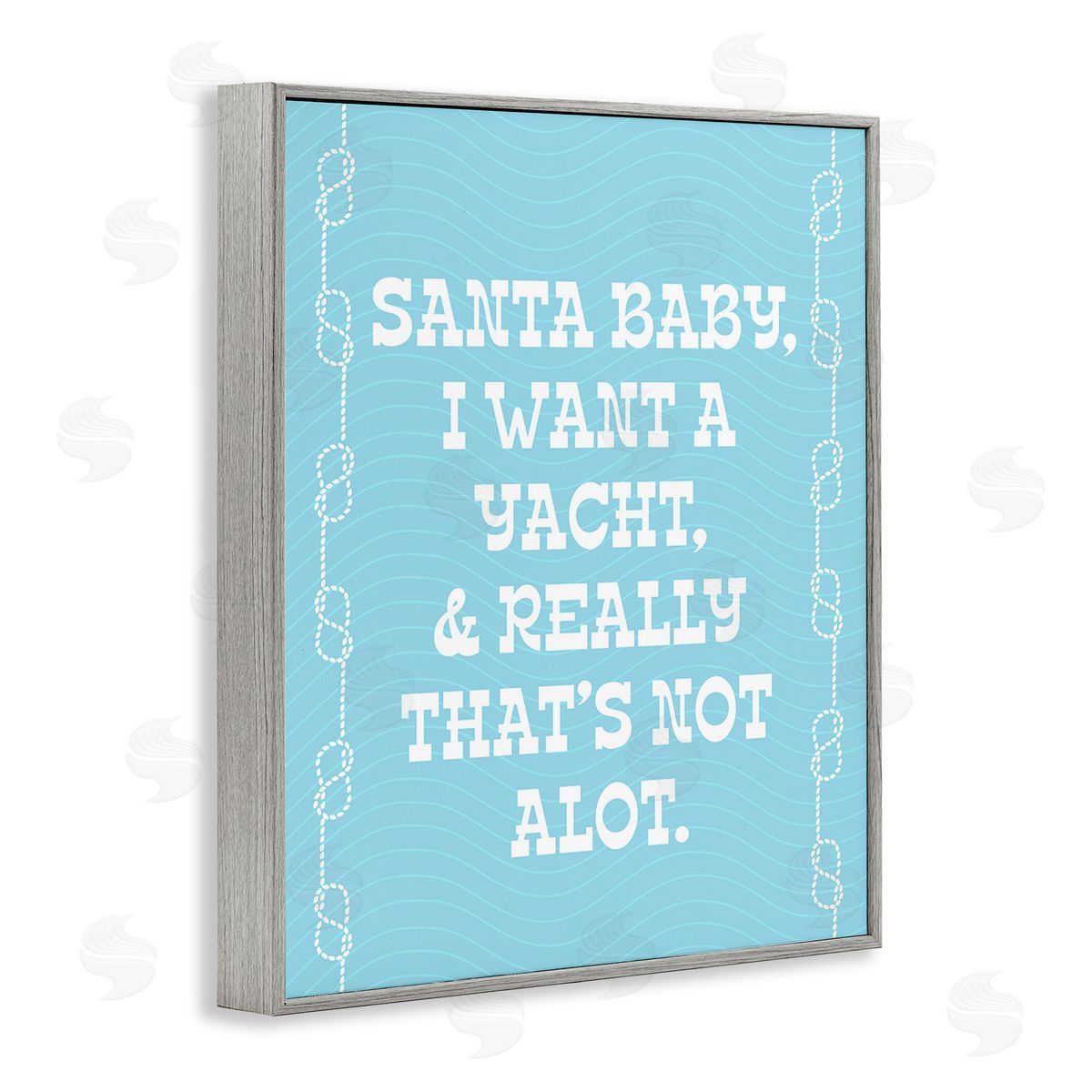 Stupell Studio Funny Yacht For Christmas Gray Framed Giclee Wall Art Print