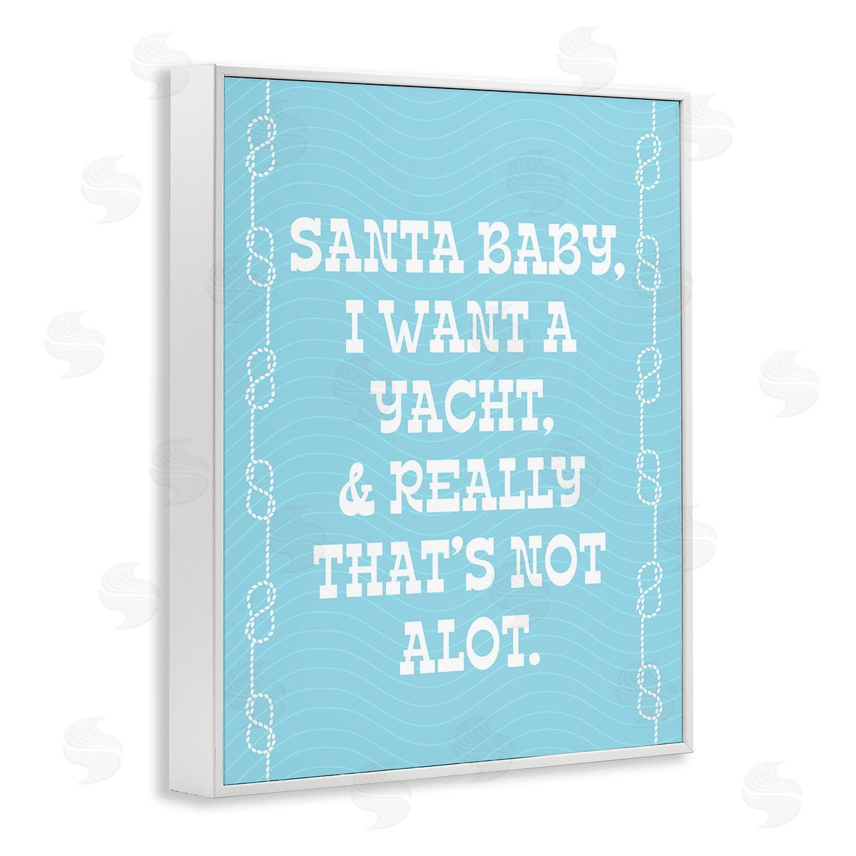 Stupell Studio Funny Yacht For Christmas White Framed Giclee Wall Art Print