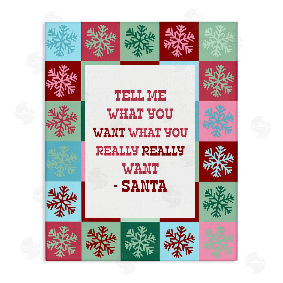 Stupell Studio Funny Santa What You Want Canvas Wall Art Print