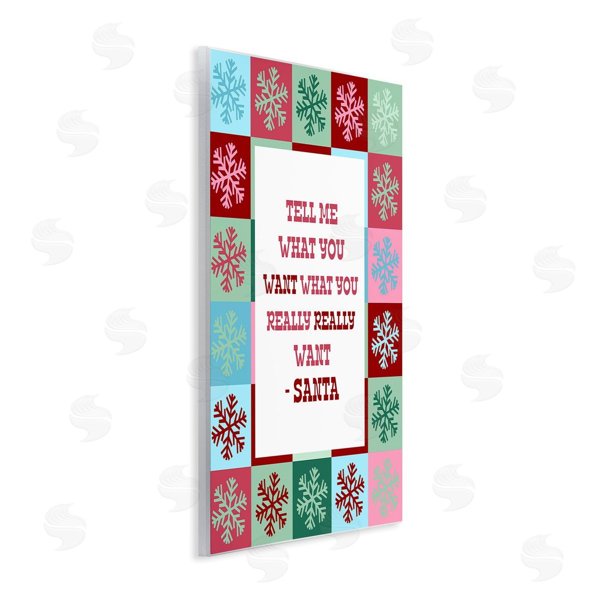 Stupell Studio Funny Santa What You Want Wooden Wall Plaque Art Print