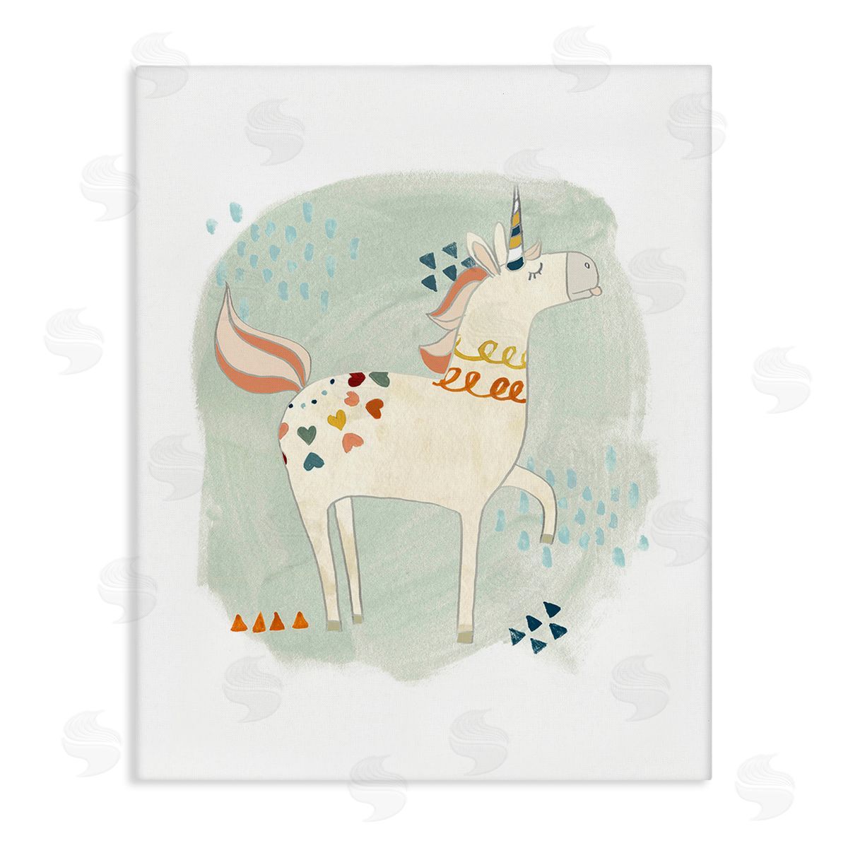 June Erica Vess Soft Patterned Unicorn Canvas Wall Art Print
