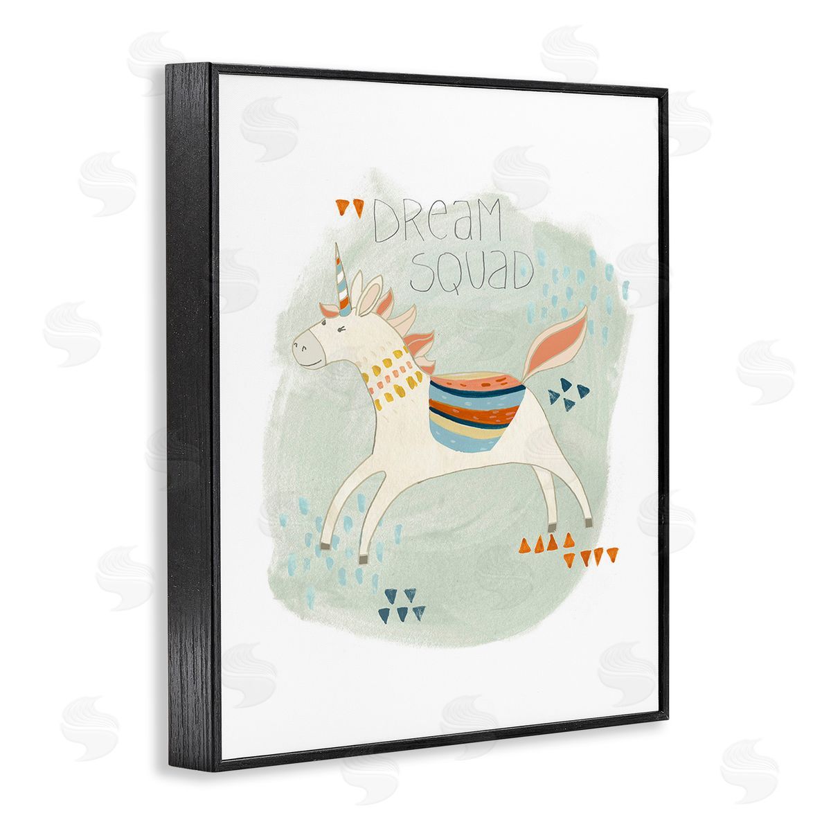 June Erica Vess Dream Squad Unicorn Black Framed Giclee Wall Art Print
