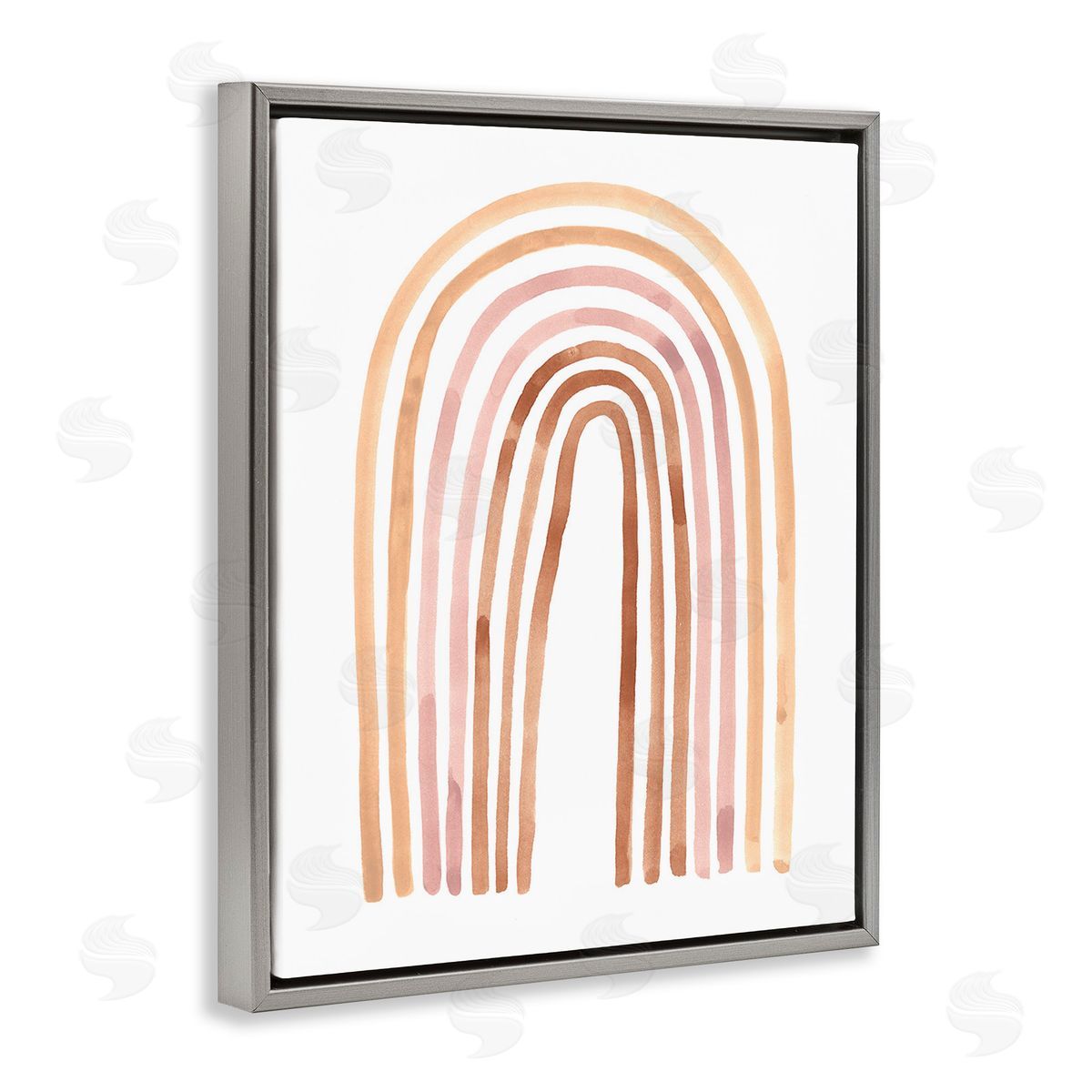 Emma Scarvey Asymmetrical Rainbow Arch Gray Floating Frame Canvas Wall Art Print