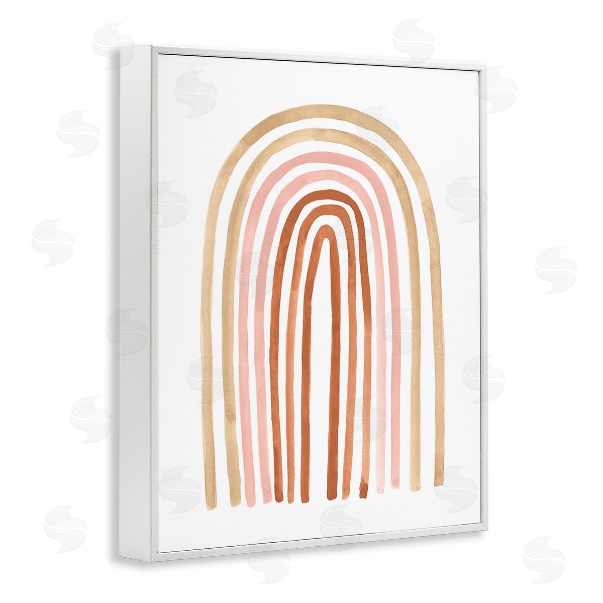 Emma Scarvey Neutral Rainbow Arches White Framed Giclee Wall Art Print