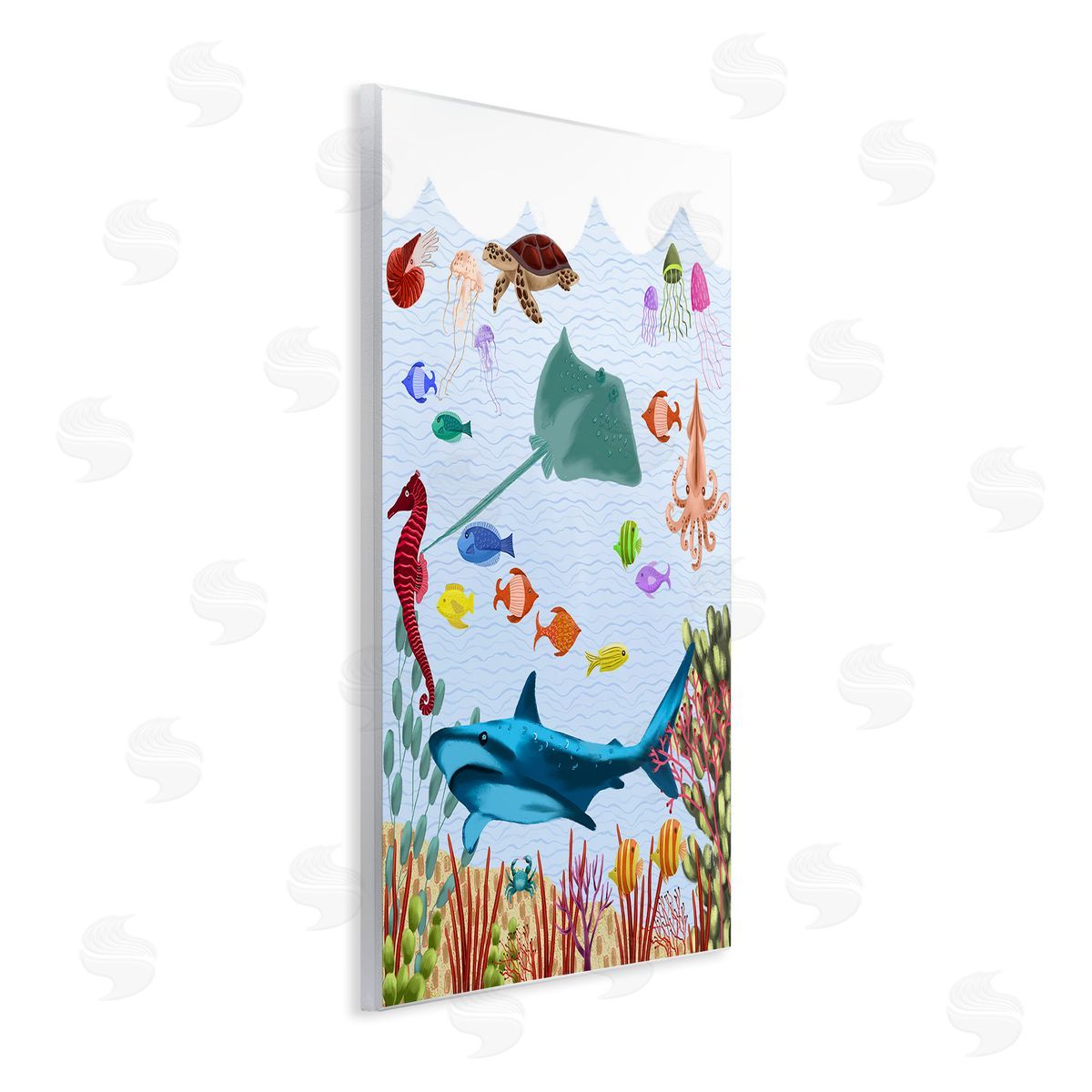Regina Moore Underwater Marine Life Wooden Wall Plaque Art Print