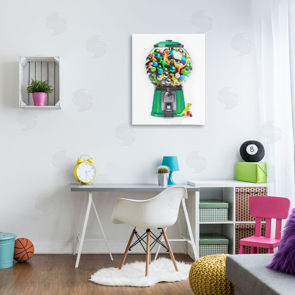 Amanda Greenwood Dinosaur Candy Dispenser Canvas Wall Art Print in Room