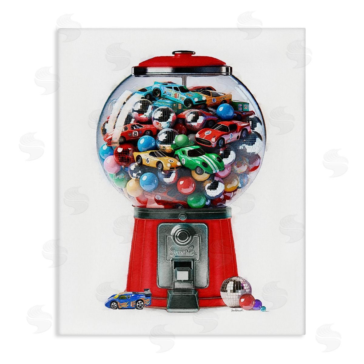 Amanda Greenwood Race Car Candy Dispenser Canvas Wall Art Print