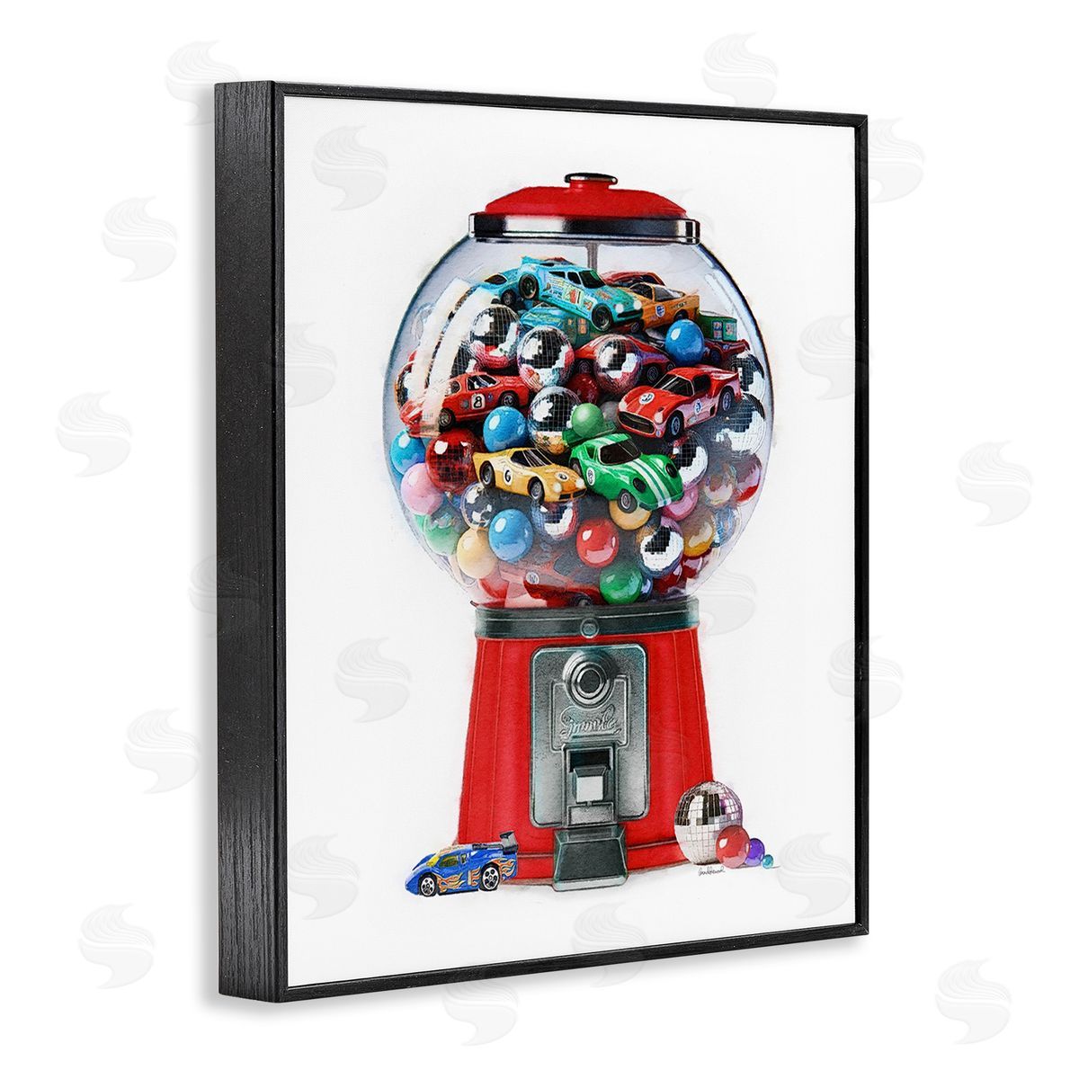 Amanda Greenwood Race Car Candy Dispenser Black Framed Giclee Wall Art Print