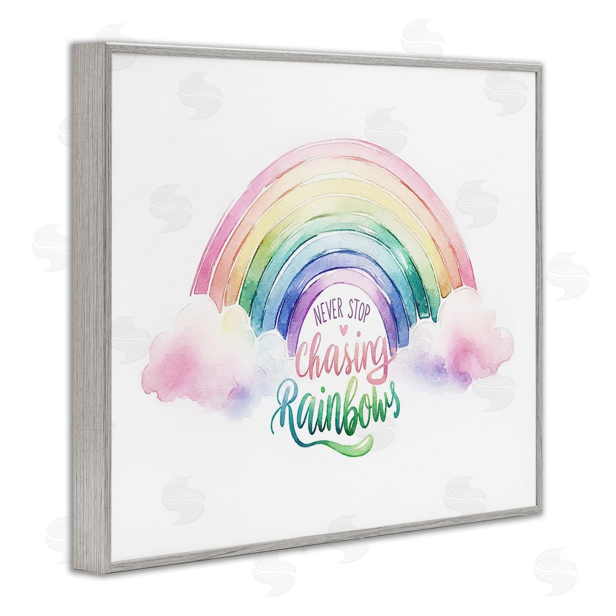 Amanda Greenwood Inspirational Chasing Rainbows Gray Framed Giclee Wall Art Print