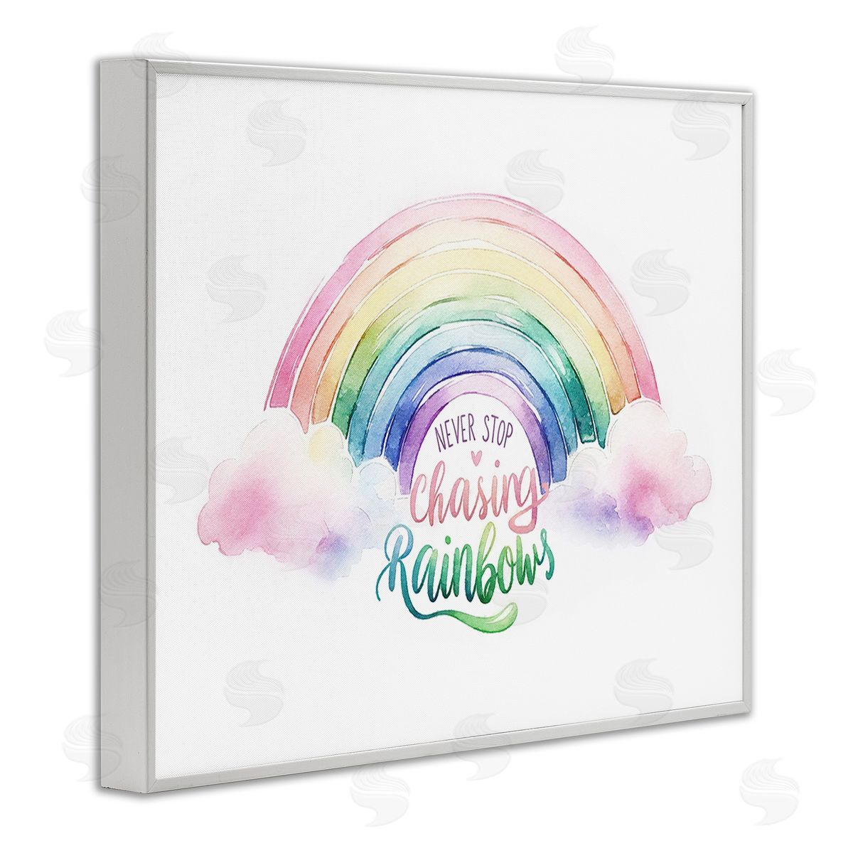 Amanda Greenwood Inspirational Chasing Rainbows White Framed Giclee Wall Art Print