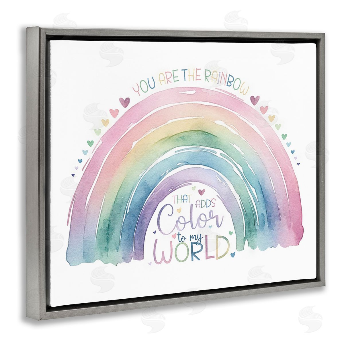 Amanda Greenwood You Are The Rainbow Gray Floating Frame Canvas Wall Art Print