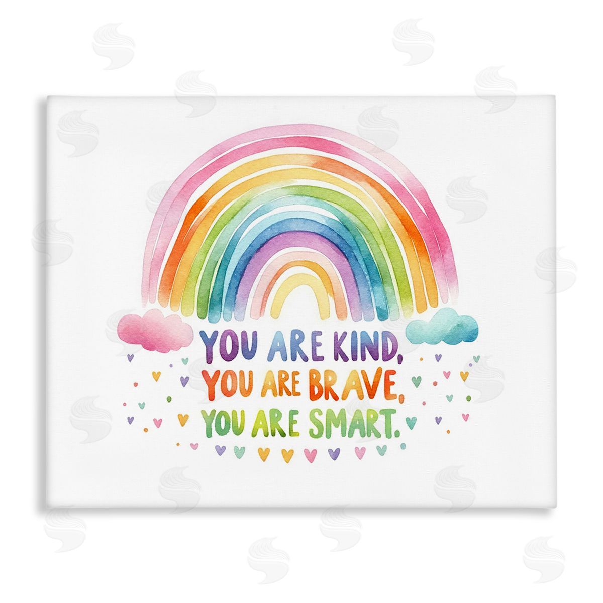 Amanda Greenwood Kind Brave Smart Rainbow Canvas Wall Art Print