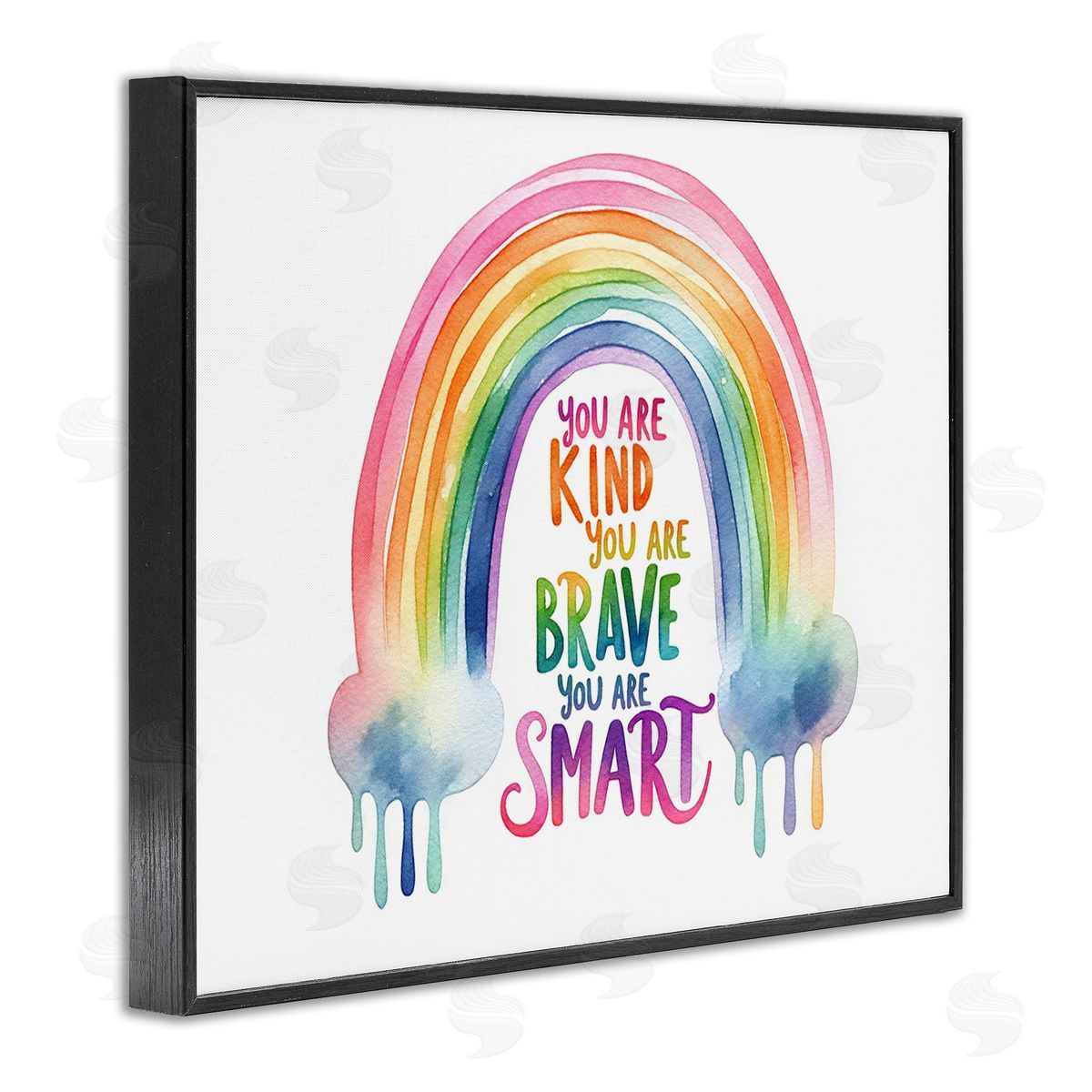 Amanda Greenwood Modern Inspirational Rainbow Black Framed Giclee Wall Art Print