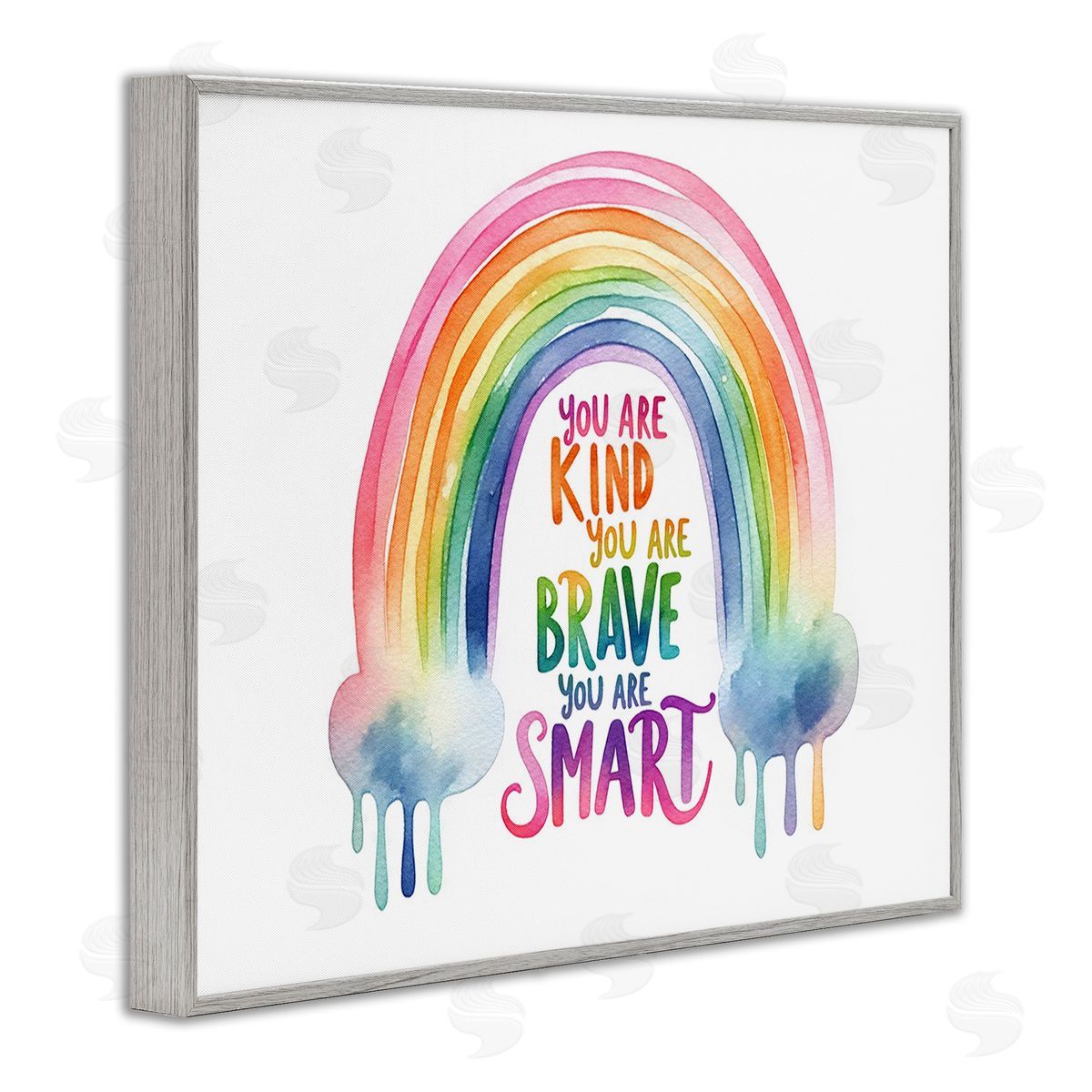 Amanda Greenwood Modern Inspirational Rainbow Gray Framed Giclee Wall Art Print