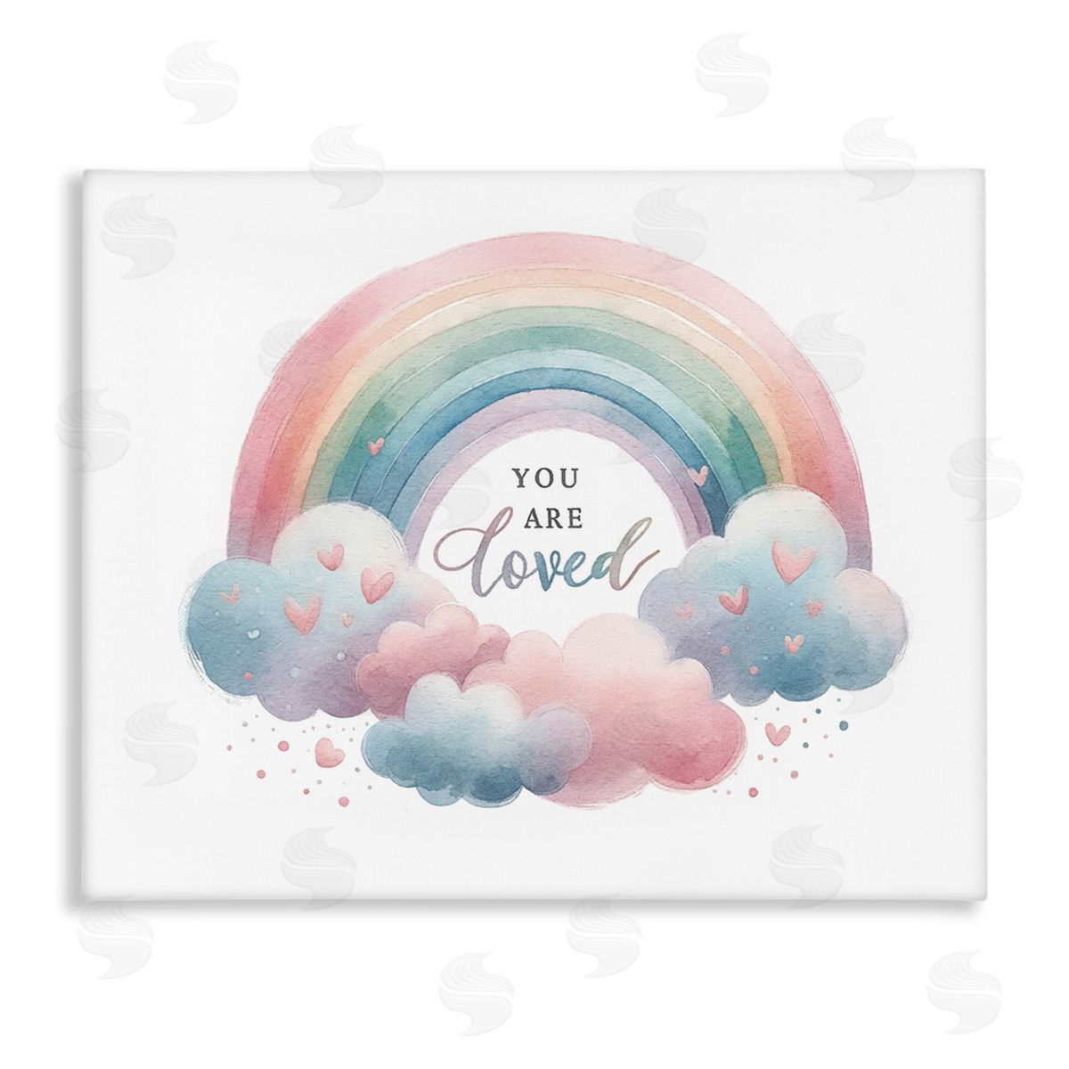 Amanda Greenwood Loved with Pastel Rainbow Canvas Wall Art Print
