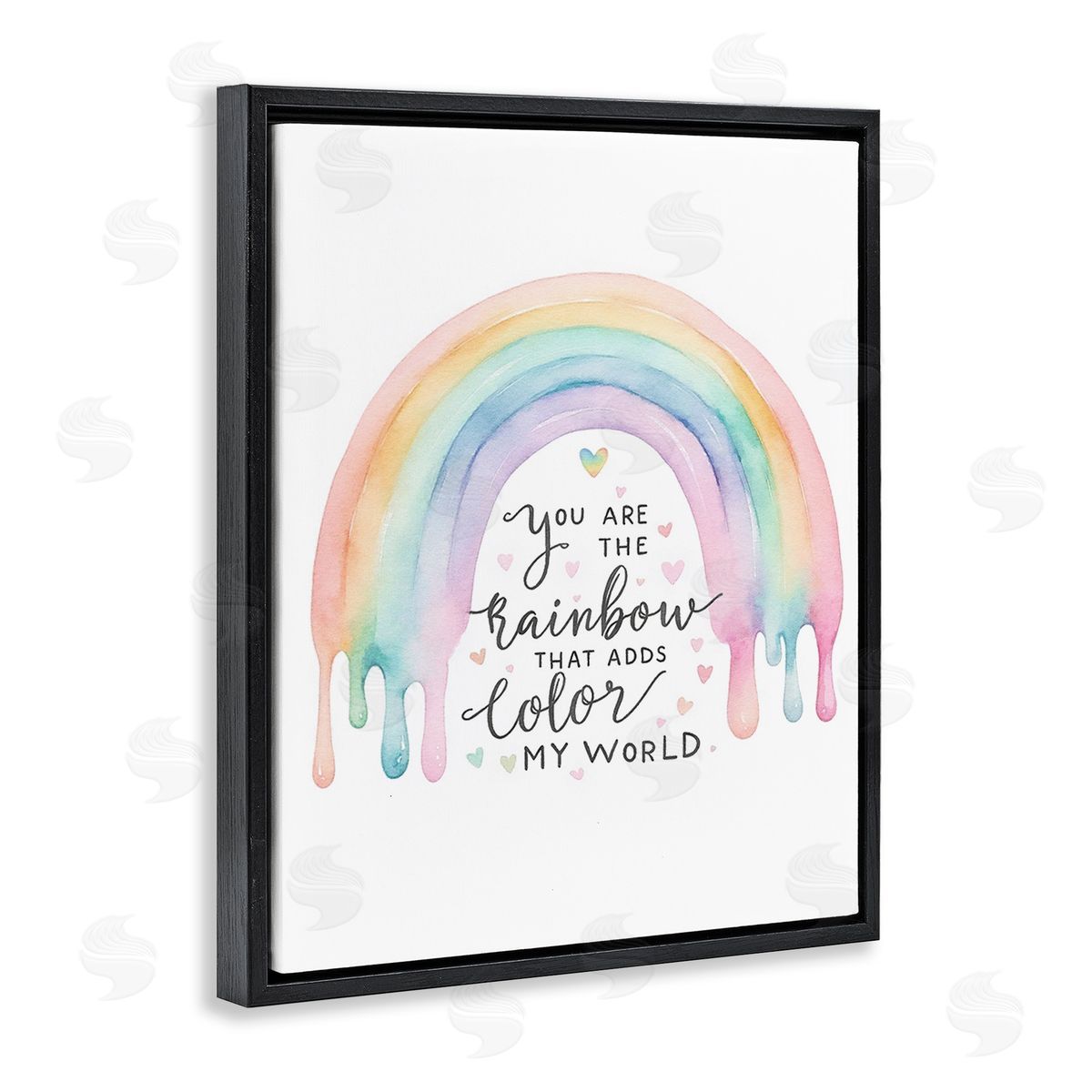 Amanda Greenwood Dripping Inspirational Rainbow Black Floating Frame Canvas Wall Art Print