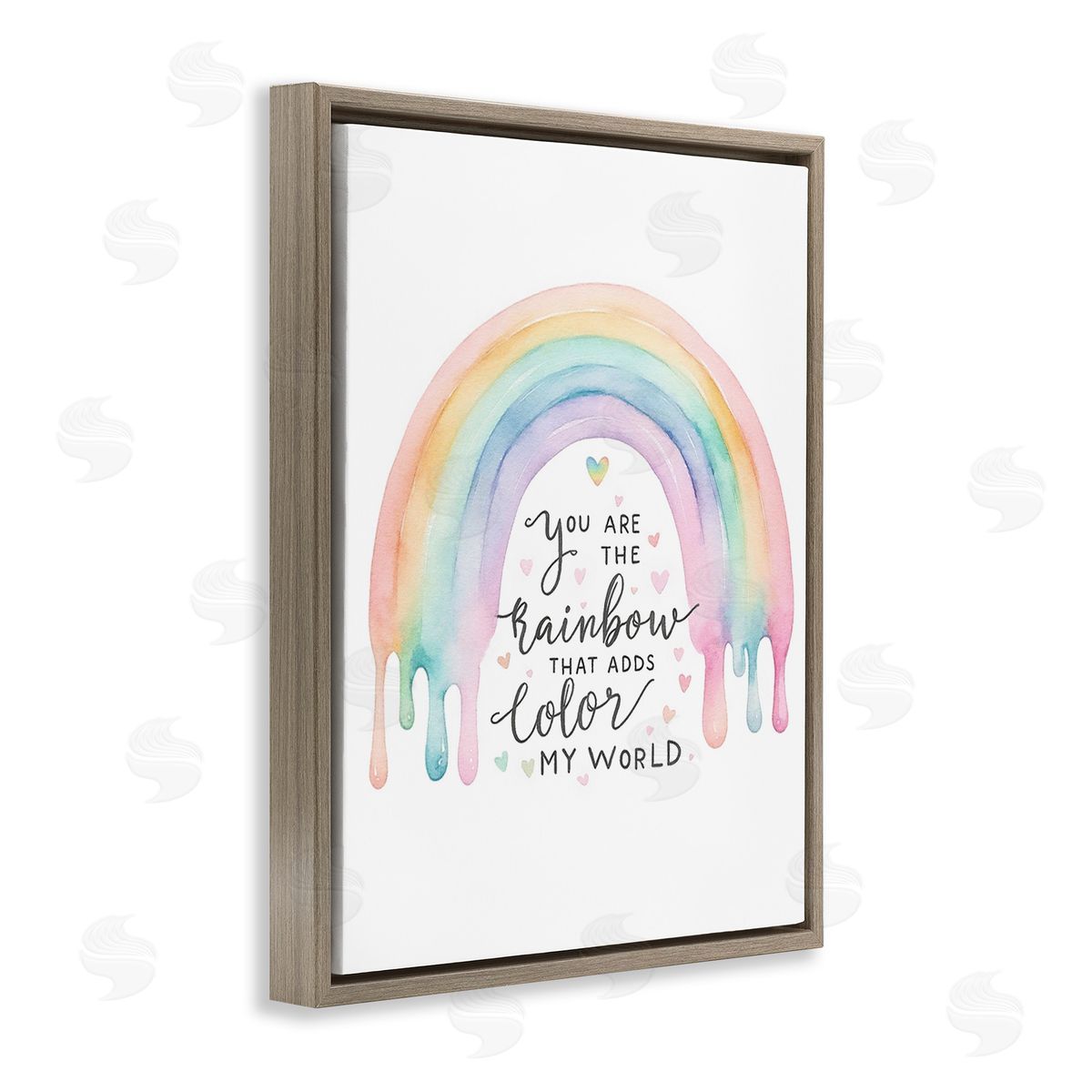 Amanda Greenwood Dripping Inspirational Rainbow Brown Floating Frame Canvas Wall Art Print