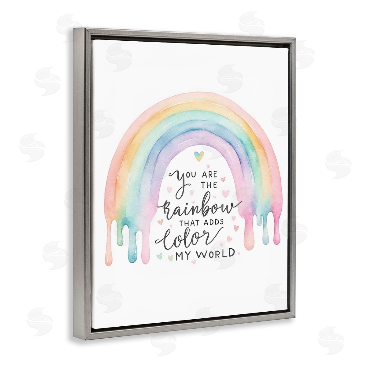 Amanda Greenwood Dripping Inspirational Rainbow Gray Floating Frame Canvas Wall Art Print