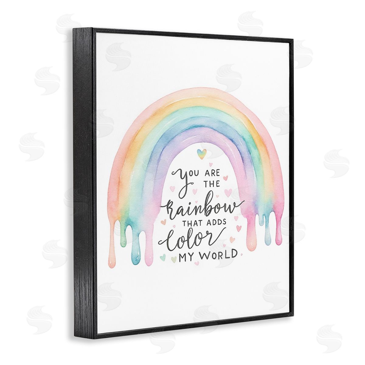 Amanda Greenwood Dripping Inspirational Rainbow Black Framed Giclee Wall Art Print