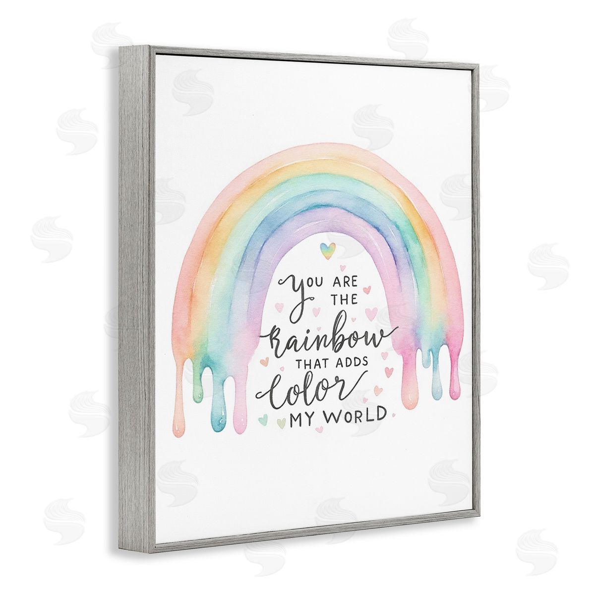 Amanda Greenwood Dripping Inspirational Rainbow Gray Framed Giclee Wall Art Print