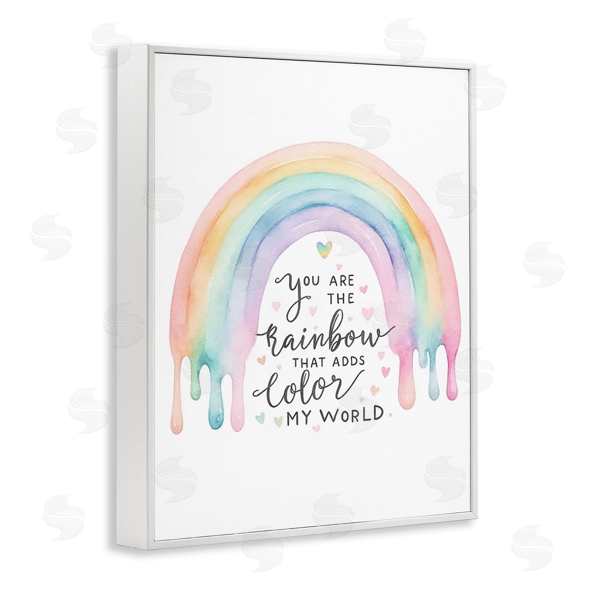 Amanda Greenwood Dripping Inspirational Rainbow White Framed Giclee Wall Art Print
